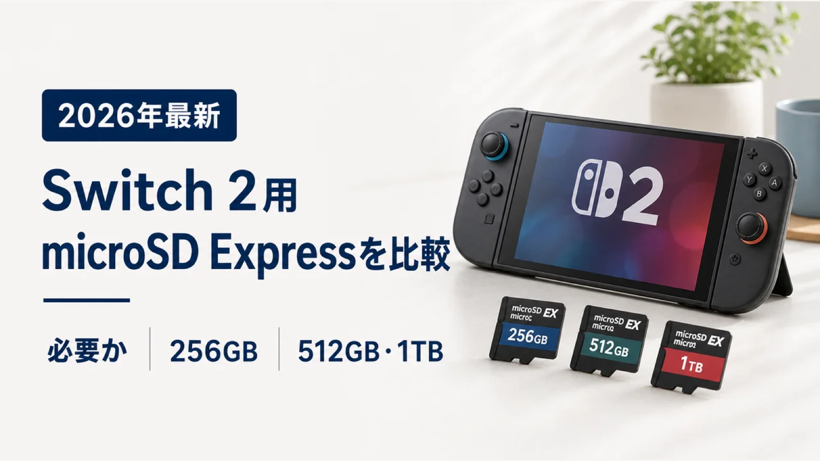 Switch 2用microSD Expressカードの必要性と256GB・512GB・1TB比較
